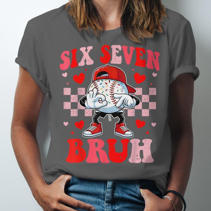 Six Seven 67 Bruh 6 7 Meme Baseball Ice Cream Drip Valentine Unisex Jersey T-Shirt
