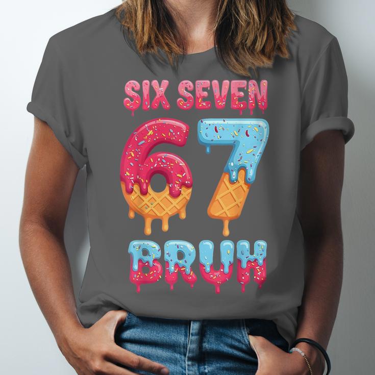Six Seven Bruh 67 Ice Cream Drip Baseball For Men Women Kids Unisex Jersey T-Shirt Six Seven Bruh 67 Ice Cream Drip Baseball For Men Women Kids Unisex Jersey T-Shirt