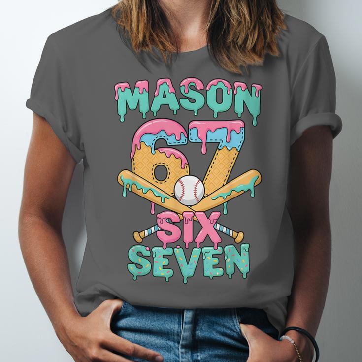Six Seven Meme Mason Ice Cream Drip Baseball Number 67 Unisex Jersey T-Shirt Six Seven Meme Mason Ice Cream Drip Baseball Number 67 Unisex Jersey T-Shirt