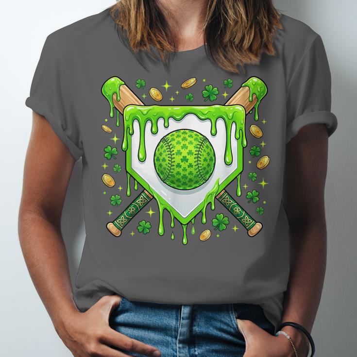 St Patrick Day Baseball Drip Ice Cream Boys Men Unisex Jersey T-Shirt