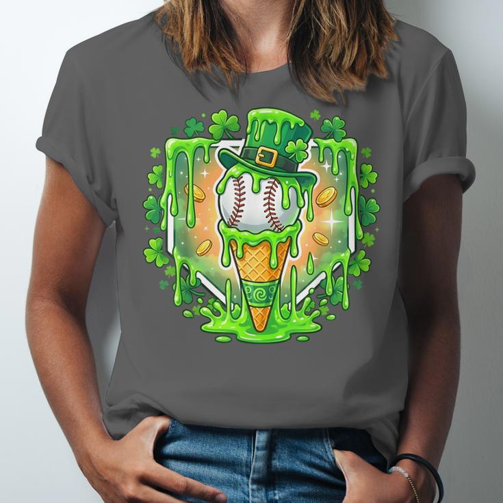St Patrick Day Baseball Drip Ice Cream Baseball Home Plate Unisex Jersey T-Shirt