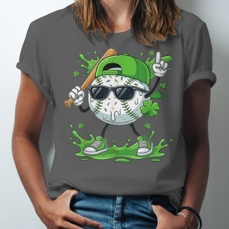 St Patrick Day Baseball Drip Ice Cream Baseball Player Men Unisex Jersey T-Shirt