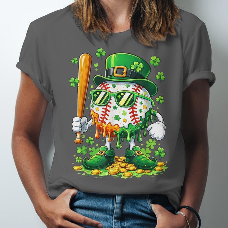 St Patricks Day Baseball Ice Cream Baseball Player Cartoon Unisex Jersey T-Shirt