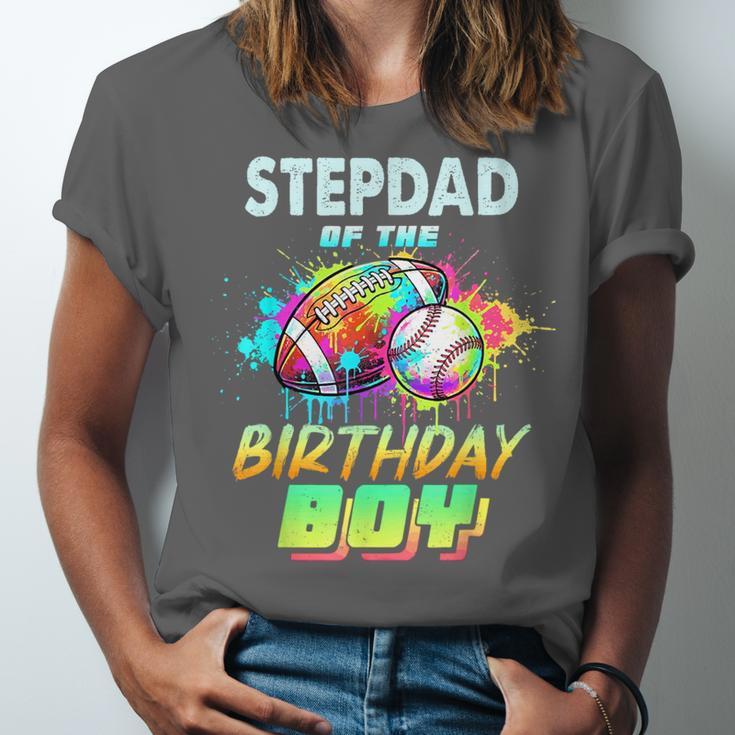 Stepdad Of The Birthday Boy Baseball Football Colorful Unisex Jersey T-Shirt
