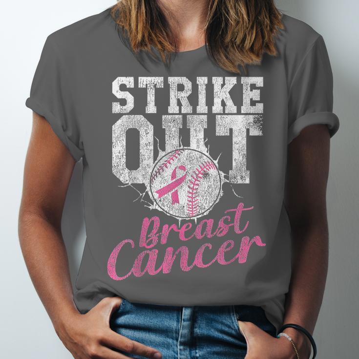Strike Out Breast Cancer Baseball Warrior Unisex Jersey T-Shirt