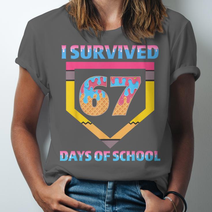I Survived 67 Days Of School Baseball Trend For Boys Girls Unisex Jersey T-Shirt I Survived 67 Days Of School Baseball Trend For Boys Girls Unisex Jersey T-Shirt
