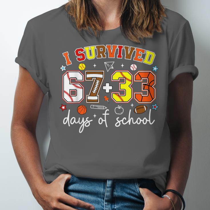 I Survived 6733 Days Baseball Football Basketball 100 Days Unisex Jersey T-Shirt