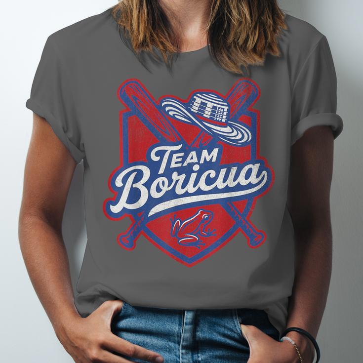 Team Boricua Puerto Rico Baseball Coqui Frog Pava Hat Fan Unisex Jersey T-Shirt Team Boricua Puerto Rico Baseball Coqui Frog Pava Hat Fan Unisex Jersey T-Shirt