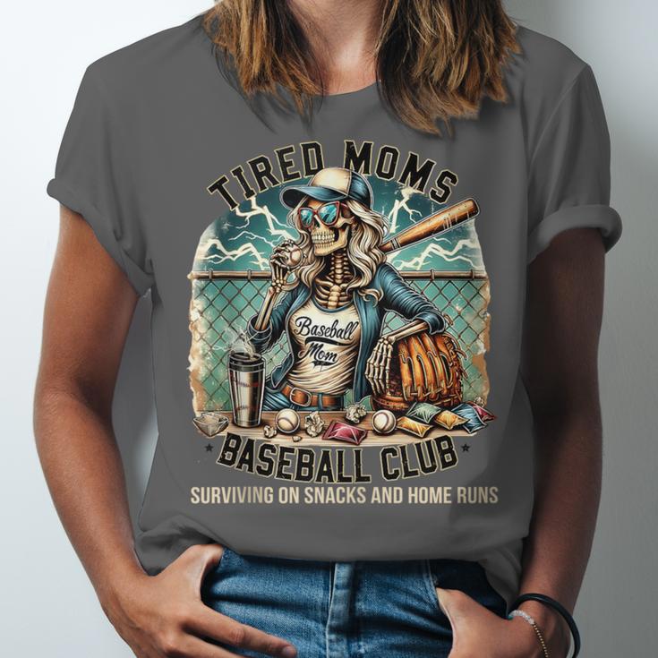 Tired Mom's Baseball Club Surviving On Snacks And Home Runs Unisex Jersey T-Shirt Tired Mom's Baseball Club Surviving On Snacks And Home Runs Unisex Jersey T-Shirt