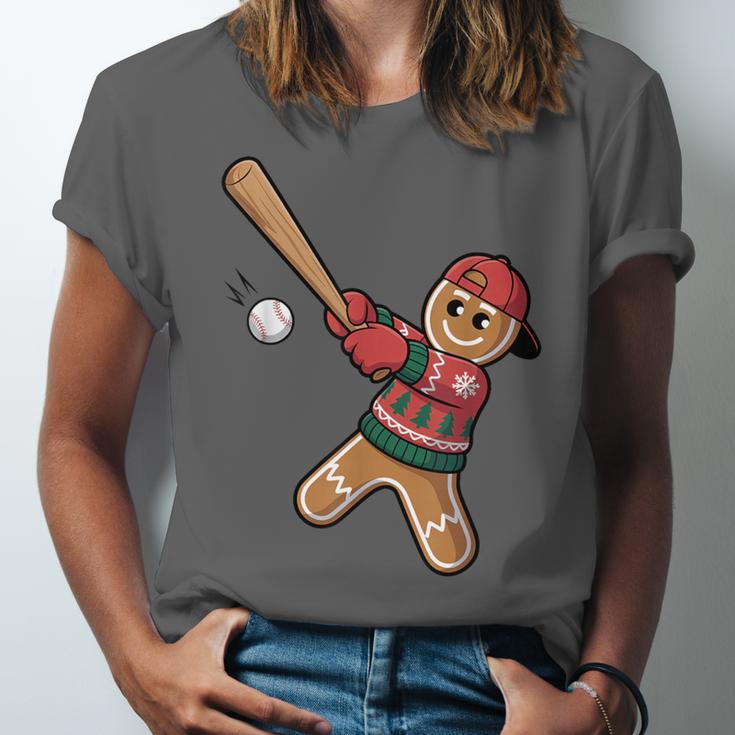 Ugly Christmas Sweater Gingerbread Baseball Toddler Kids Unisex Jersey T-Shirt