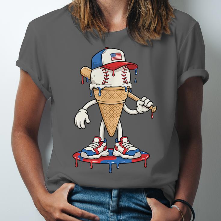 USA Patriotic Baseball Ice Cream Cone Freedom Unisex Jersey T-Shirt USA Patriotic Baseball Ice Cream Cone Freedom Unisex Jersey T-Shirt