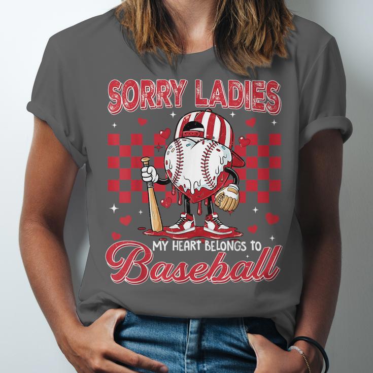 Valentine My Heart Belongs Baseball Lover Boy Men Unisex Jersey T-Shirt