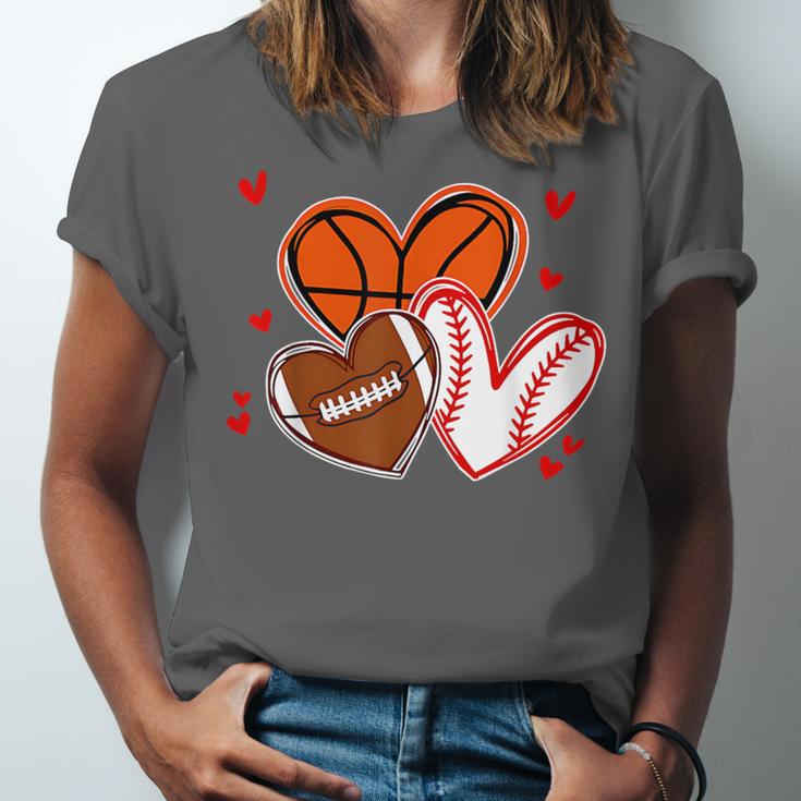 Valentines Baseball Basketball Football Heart Boy Men Unisex Jersey T-Shirt Valentines Baseball Basketball Football Heart Boy Men Unisex Jersey T-Shirt