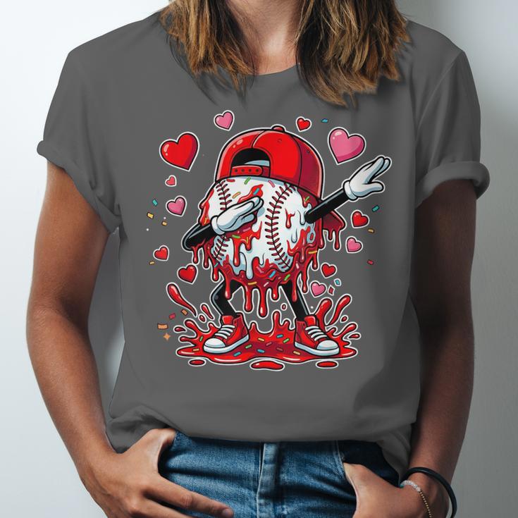 Valentines Baseball Toddler Boys Kids Dabbing Baseball Drip Unisex Jersey T-Shirt