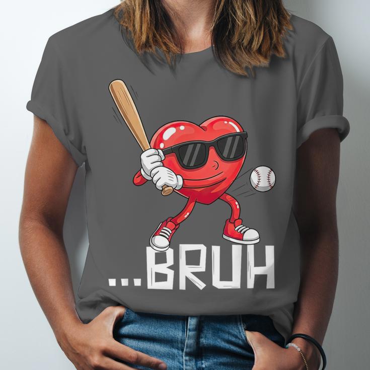 Valentines Bruh Red Heart Playing Baseball Men Boys Kids Unisex Jersey T-Shirt Valentines Bruh Red Heart Playing Baseball Men Boys Kids Unisex Jersey T-Shirt