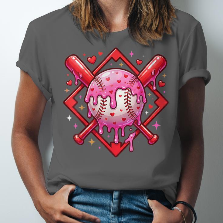 Valentines Day Baseball Boys Ice Cream Drip Heart Youth Kids Unisex Jersey T-Shirt
