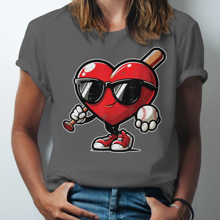 Valentines Day Baseball Heart Bat Sunglasses Men Boys Kids Unisex Jersey T-Shirt Valentines Day Baseball Heart Bat Sunglasses Men Boys Kids Unisex Jersey T-Shirt
