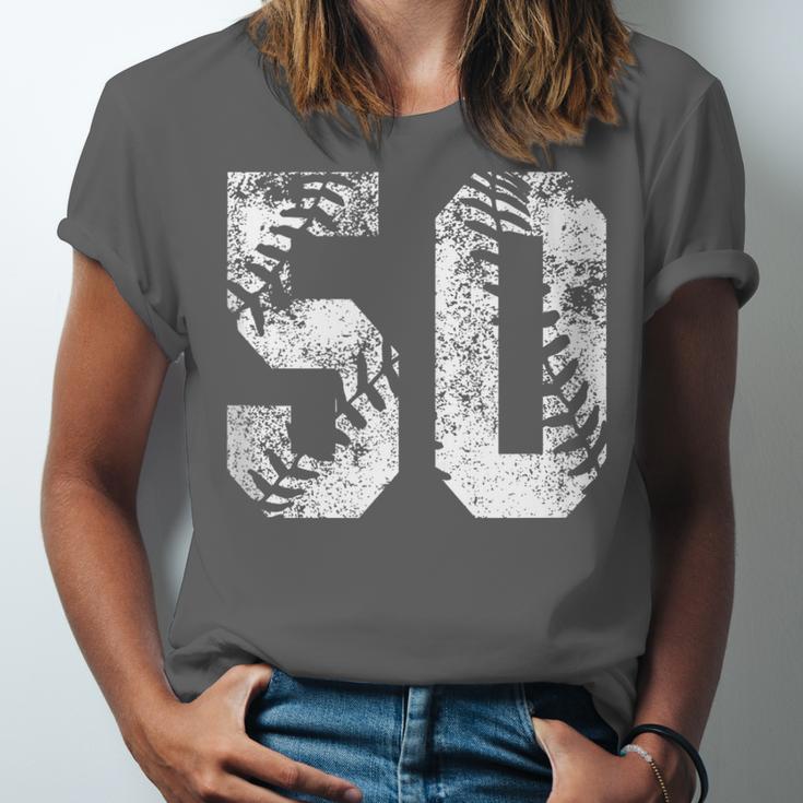 Vintage Baseball Number 50 Jersey Player Uniform Unisex Jersey T-Shirt Vintage Baseball Number 50 Jersey Player Uniform Unisex Jersey T-Shirt