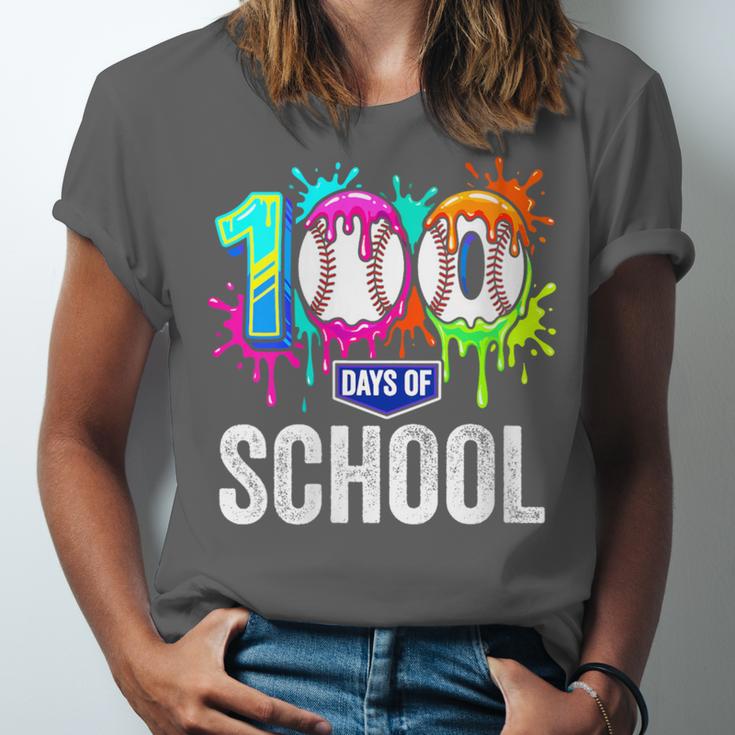 Women's 100 Days Of School Dripping Baseball Boys Kids Teacher Unisex Jersey T-Shirt Women's 100 Days Of School Dripping Baseball Boys Kids Teacher Unisex Jersey T-Shirt