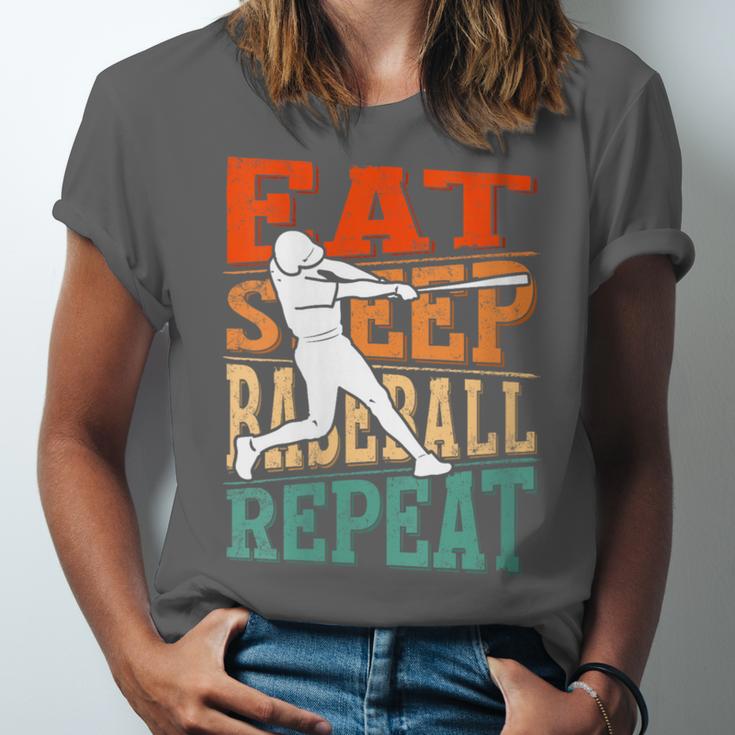 Women's Eat Sleep Baseball Repeat Vintage Player Sport Lover Retro Unisex Jersey T-Shirt Women's Eat Sleep Baseball Repeat Vintage Player Sport Lover Retro Unisex Jersey T-Shirt