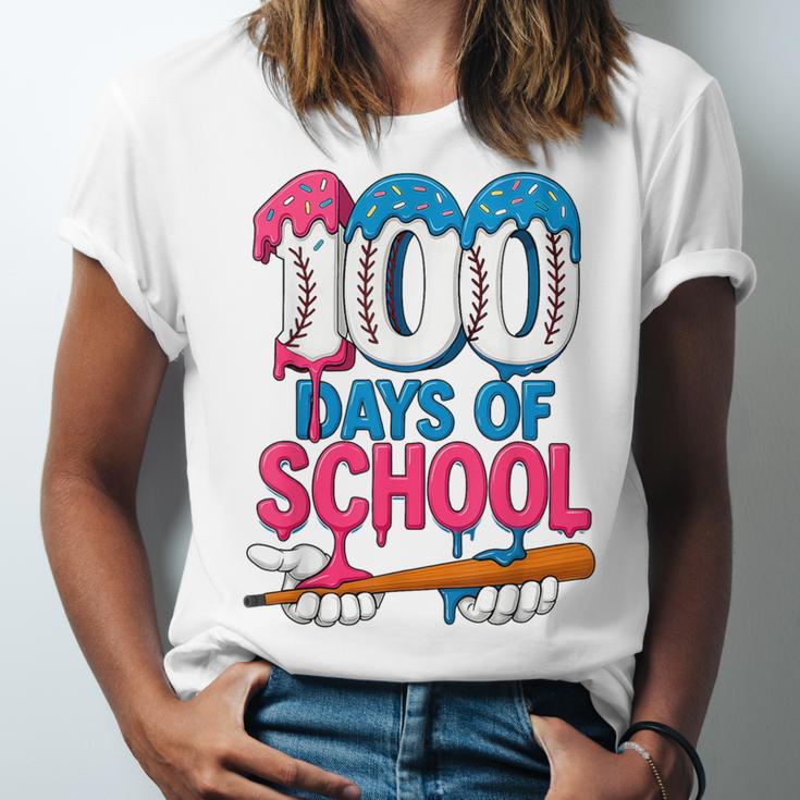 100 Days Of School Baseball Drip Bat 100th Day Of School Boy Unisex Jersey T-Shirt 100 Days Of School Baseball Drip Bat 100th Day Of School Boy Unisex Jersey T-Shirt