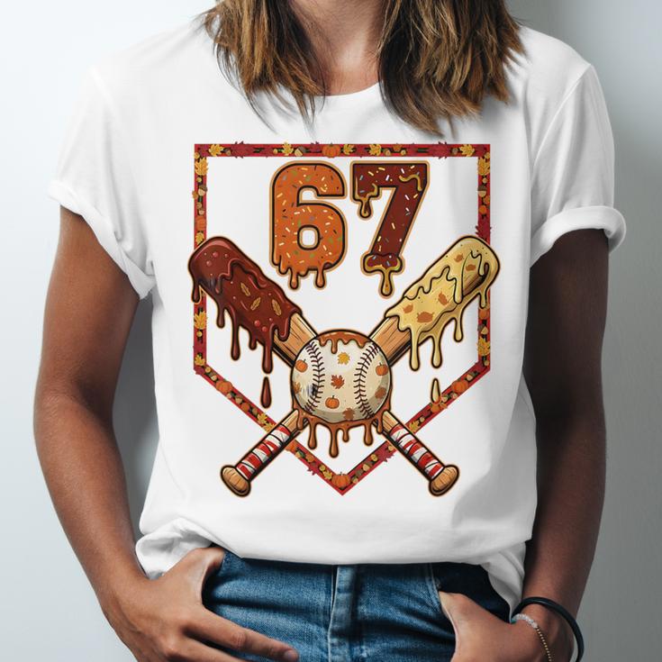 67 Baseball Drip Thanksgiving Six Seven Boys Teens Kids Unisex Jersey T-Shirt