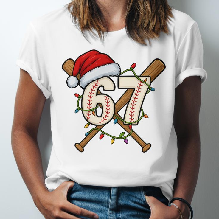 67 Baseball Xmas Lights Santa Hat Holiday Unisex Jersey T-Shirt 67 Baseball Xmas Lights Santa Hat Holiday Unisex Jersey T-Shirt