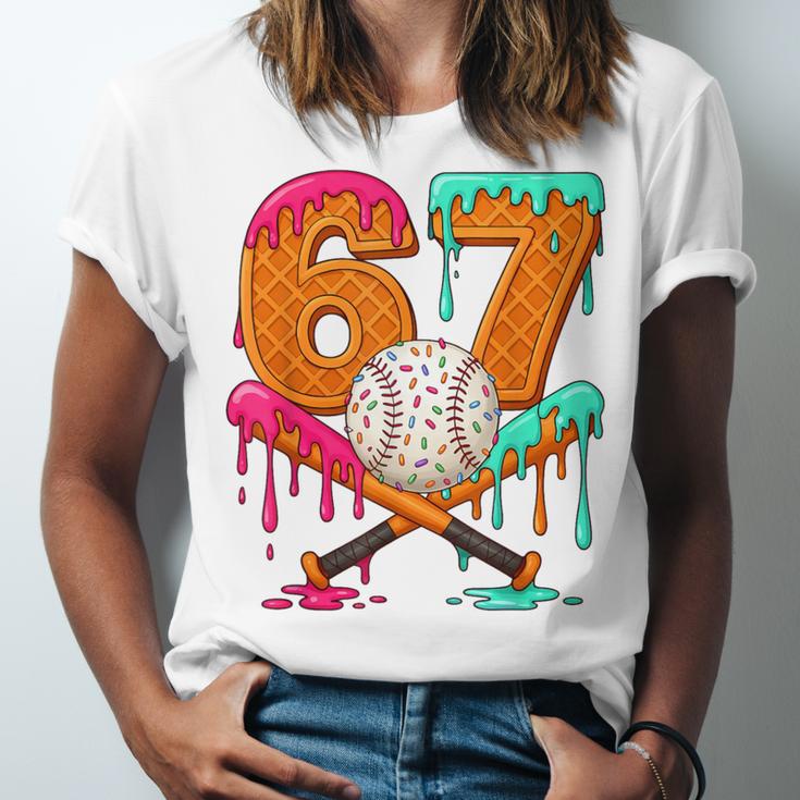 67 Ice Cream Drip Baseball Number 67 Player 67th Birthday Unisex Jersey T-Shirt 67 Ice Cream Drip Baseball Number 67 Player 67th Birthday Unisex Jersey T-Shirt