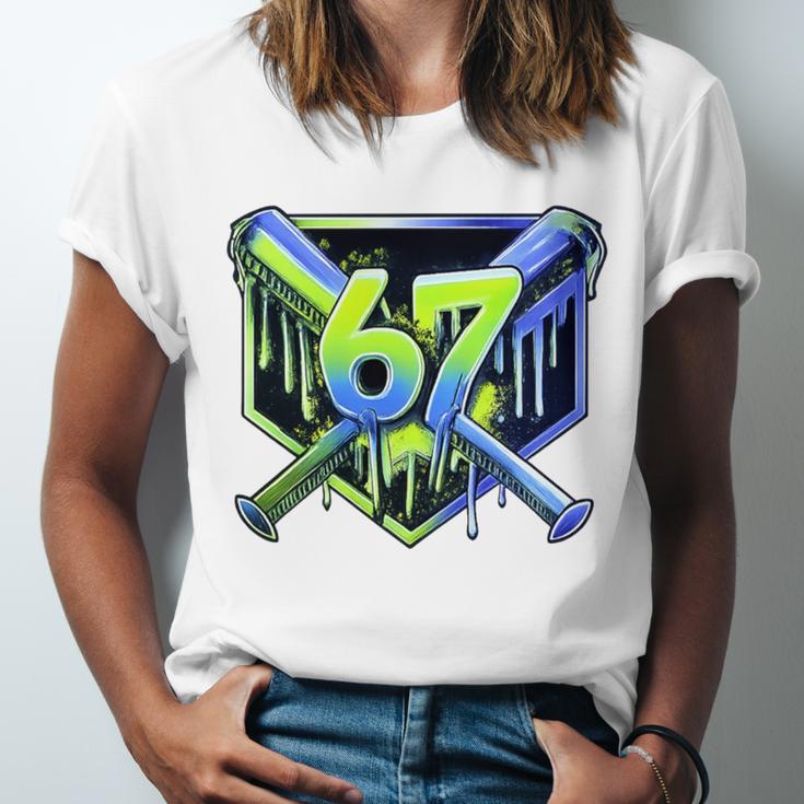 Awesome 67 Baseball Drip Effect Baseball 6-7 Meme Graphic Premium Tri-Blend Unisex Jersey T-Shirt Awesome 67 Baseball Drip Effect Baseball 6-7 Meme Graphic Premium Tri-Blend Unisex Jersey T-Shirt