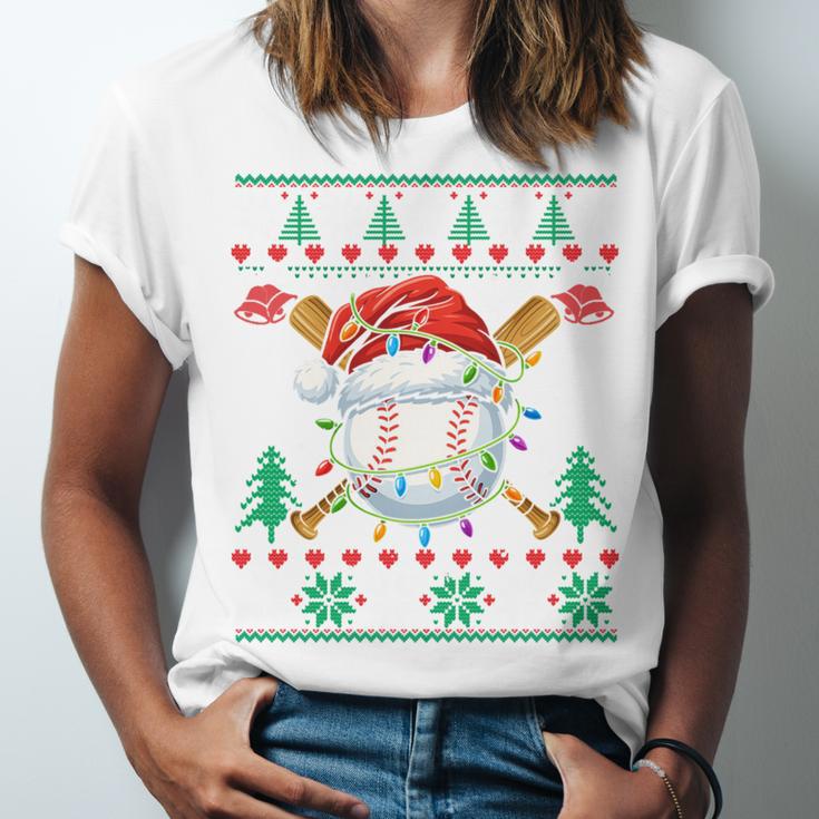 Baseball Christmas Ugly Sweater Santa Sport Men Kids Unisex Jersey T-Shirt Baseball Christmas Ugly Sweater Santa Sport Men Kids Unisex Jersey T-Shirt