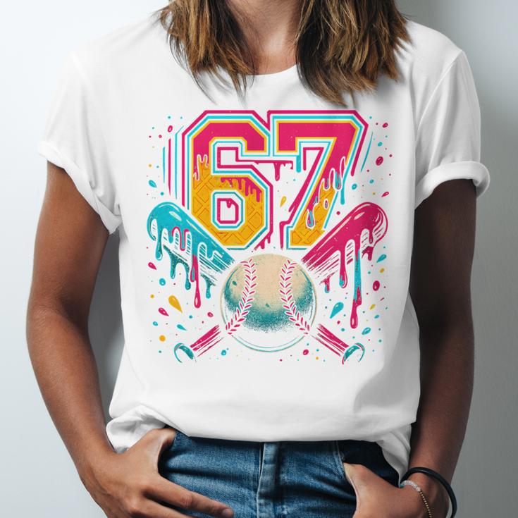 Baseball Drip 6 7 Number 67 Six Seven Meme Boys Kids Unisex Jersey T-Shirt Baseball Drip 6 7 Number 67 Six Seven Meme Boys Kids Unisex Jersey T-Shirt
