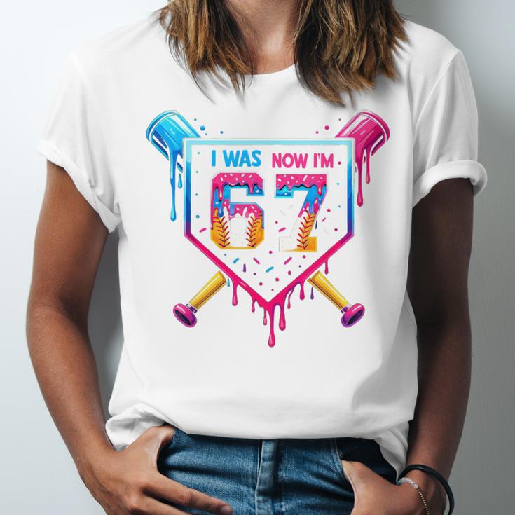 Baseball Drip I Was 6 Now I'm 7 67 Meme 7th Birthday Unisex Jersey T-Shirt Baseball Drip I Was 6 Now I'm 7 67 Meme 7th Birthday Unisex Jersey T-Shirt