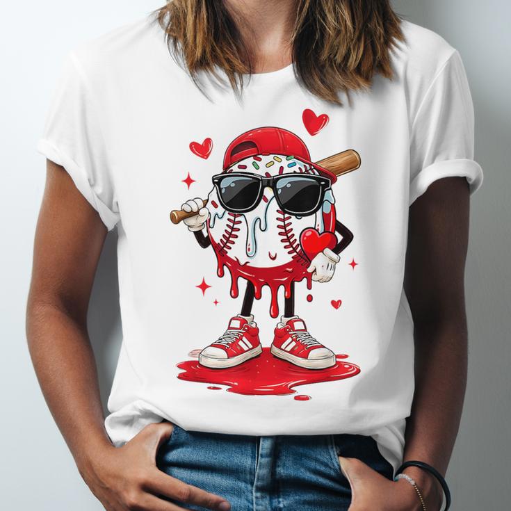 Baseball Drip Ice Cream Sunglasses Boys Youth Kids Valentine Unisex Jersey T-Shirt