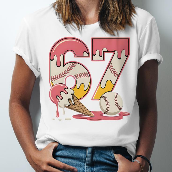Baseball Drip Number 67 Player Ice Cream Or 67th Birthday Unisex Jersey T-Shirt Baseball Drip Number 67 Player Ice Cream Or 67th Birthday Unisex Jersey T-Shirt