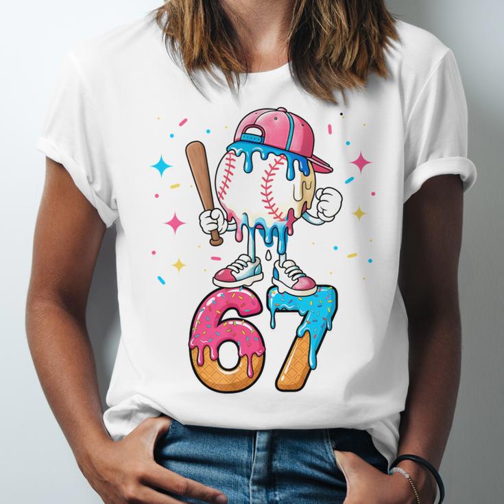 Baseball Drip Number 67 Six Seven Meme Ice Cream Dripping Unisex Jersey T-Shirt