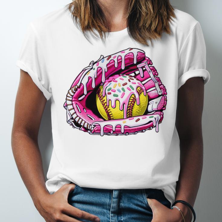 Baseball Glove Drip Shirt Ice Cream Dripping Girls Pocket Premium Unisex Jersey T-Shirt Baseball Glove Drip Shirt Ice Cream Dripping Girls Pocket Premium Unisex Jersey T-Shirt