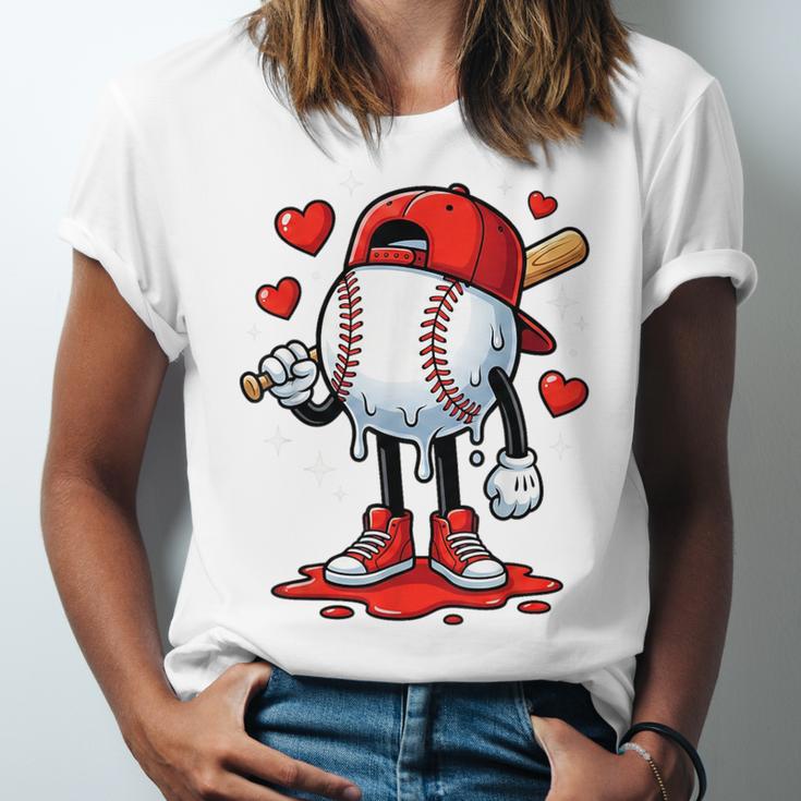 Baseball Ice Cream Drip Valentines Day Sports For Kids Boys Unisex Jersey T-Shirt Baseball Ice Cream Drip Valentines Day Sports For Kids Boys Unisex Jersey T-Shirt