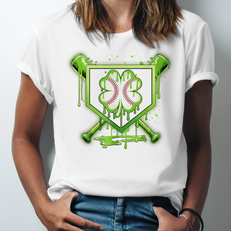 Baseball Icecream St Patrick's Day Lucky Charm Shamrock Drip Unisex Jersey T-Shirt Baseball Icecream St Patrick's Day Lucky Charm Shamrock Drip Unisex Jersey T-Shirt