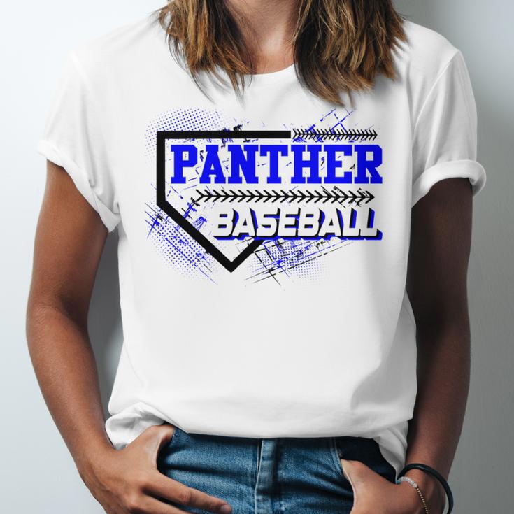 Blue Panther Baseball Home Plate Game Day Mascot Panther Unisex Jersey T-Shirt