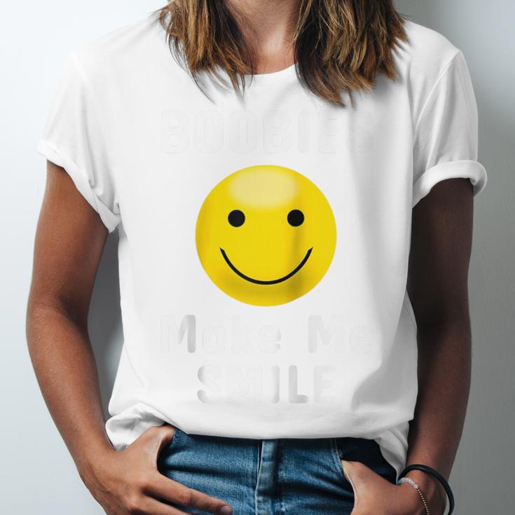 Boobies Make Me Smile Mardi Gras Raglan Baseball Tee Unisex Jersey T-Shirt