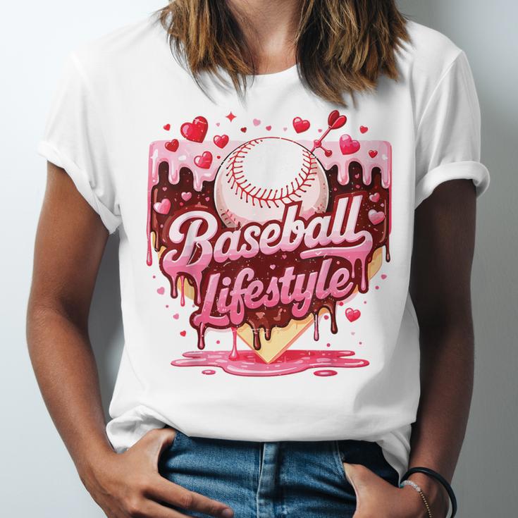 Boys Valentine Baseball Lifestyle Home Plate Ice-Cream Drip Unisex Jersey T-Shirt Boys Valentine Baseball Lifestyle Home Plate Ice-Cream Drip Unisex Jersey T-Shirt