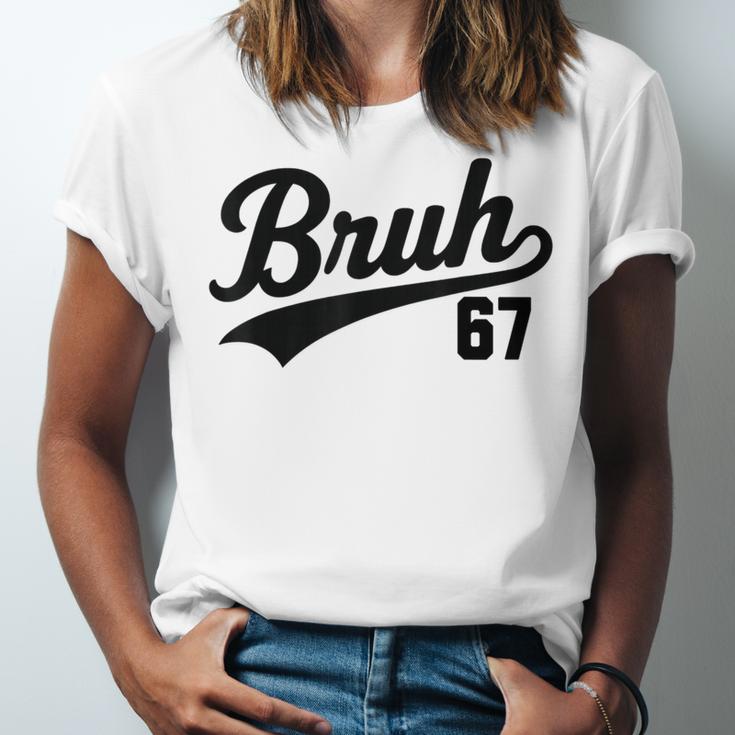 Bruh Baseball Style Number 67 Sports Bro Slang Meme Brother Unisex Jersey T-Shirt