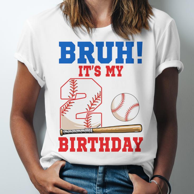 Bruh It's My 2nd Birthday Boy Baseball Themed Party Unisex Jersey T-Shirt Bruh It's My 2nd Birthday Boy Baseball Themed Party Unisex Jersey T-Shirt