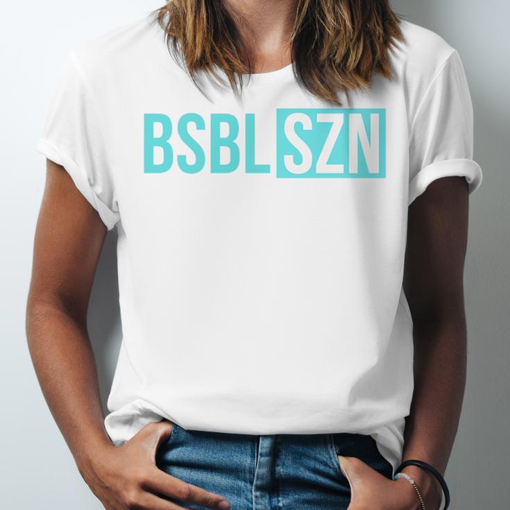 BSBL SZN Baseball Season Game Day Boys Girls Youth Premium Tri-Blend Unisex Jersey T-Shirt