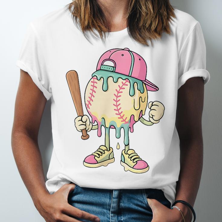 Cute Baseball Ice Cream Drip For Girls & Boys 2 Sides Unisex Jersey T-Shirt Cute Baseball Ice Cream Drip For Girls & Boys 2 Sides Unisex Jersey T-Shirt