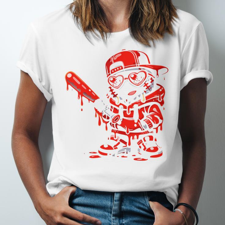 Drippy Baseball Mascot Valentine Heart Glasses Cartoon Unisex Jersey T-Shirt Drippy Baseball Mascot Valentine Heart Glasses Cartoon Unisex Jersey T-Shirt