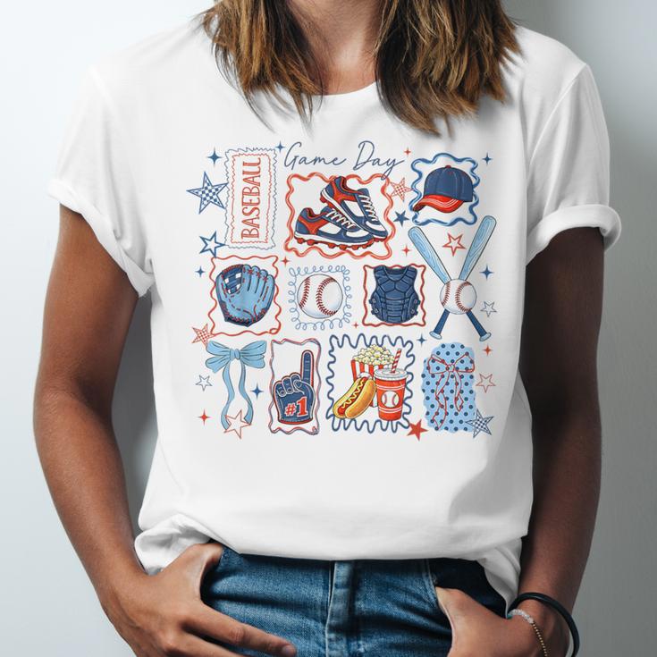 Game Day Baseball Lover Coquette Bow Girl Women Kid Mom Mama Unisex Jersey T-Shirt