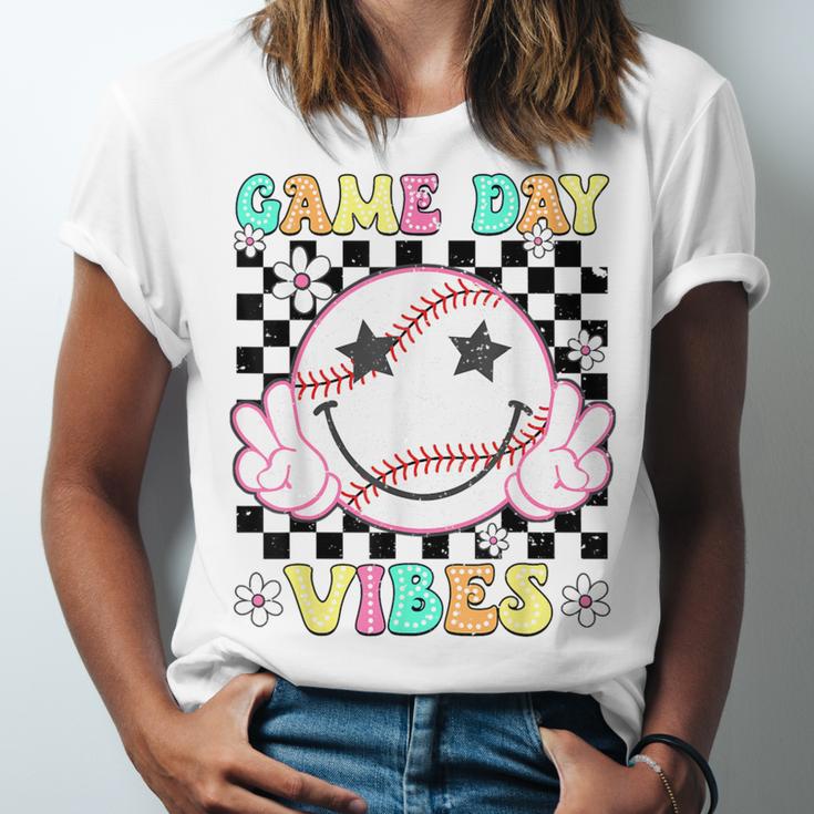 Game Day Vibes Softball Baseball Groovy Game Day Girls Women Unisex Jersey T-Shirt