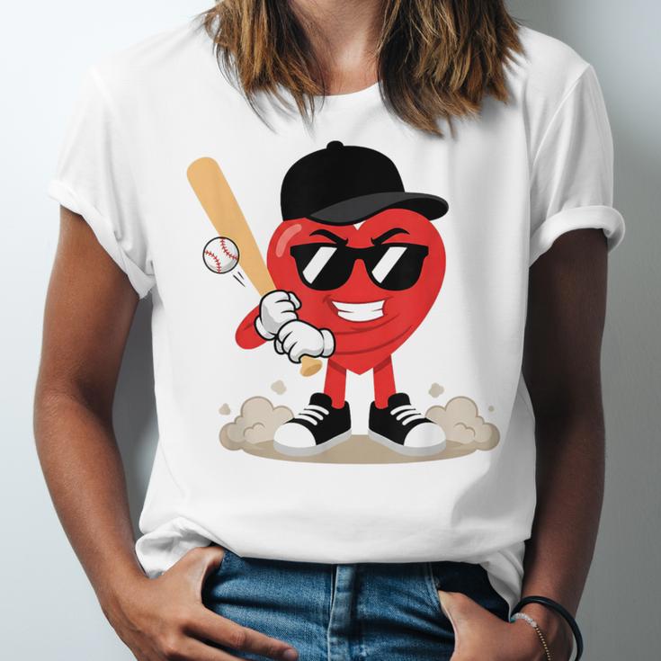 Heart Playing Baseball Valentine Baseball Unisex Jersey T-Shirt Heart Playing Baseball Valentine Baseball Unisex Jersey T-Shirt