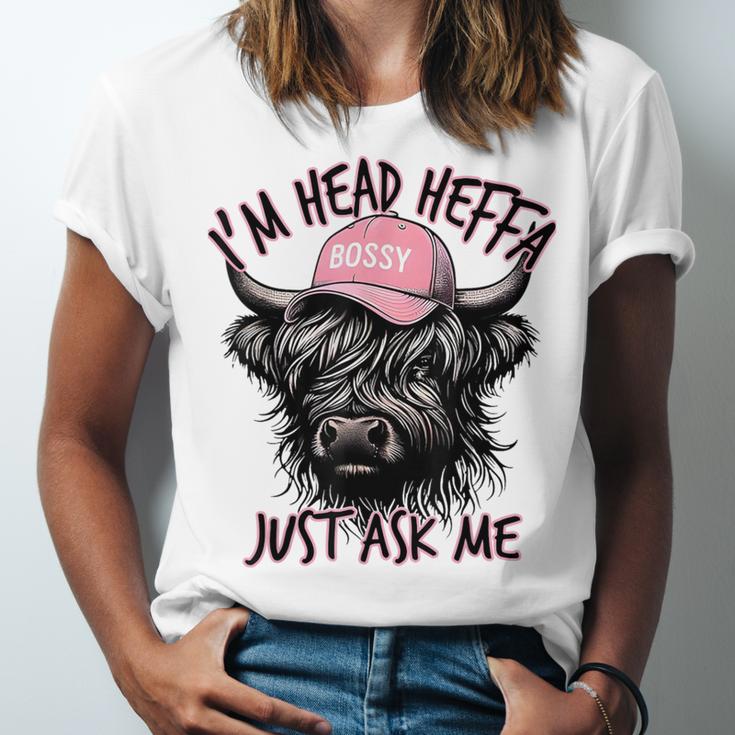 I'm Head Heffa Just Ask Me Bossy Highland Cow Baseball Cap Unisex Jersey T-Shirt I'm Head Heffa Just Ask Me Bossy Highland Cow Baseball Cap Unisex Jersey T-Shirt